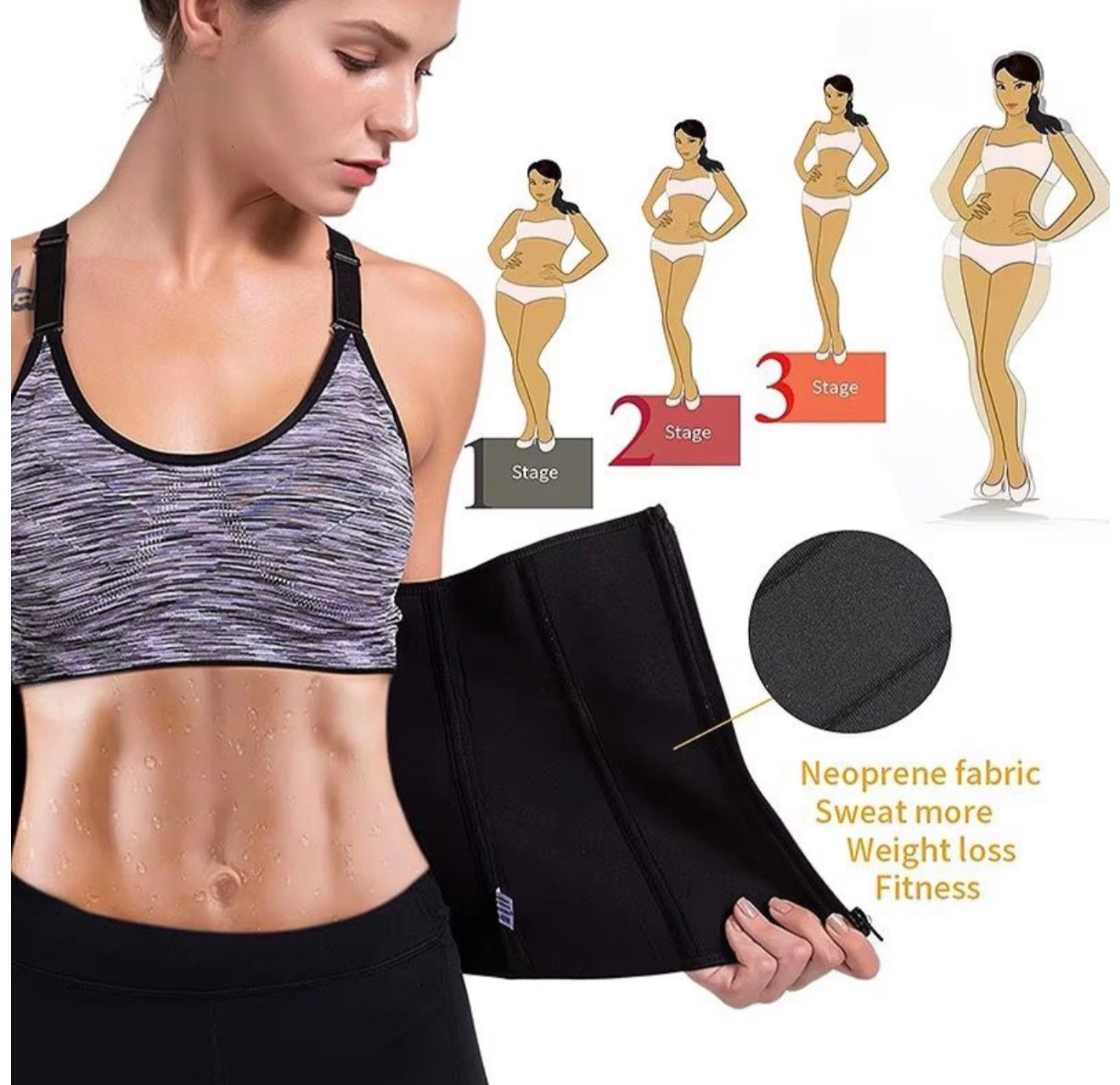 Triple strap waist trainer