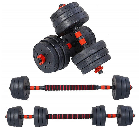 Adjustable Dumbbell Set With Extension Bar Conversion to BarBell. 2-in-1-20kg