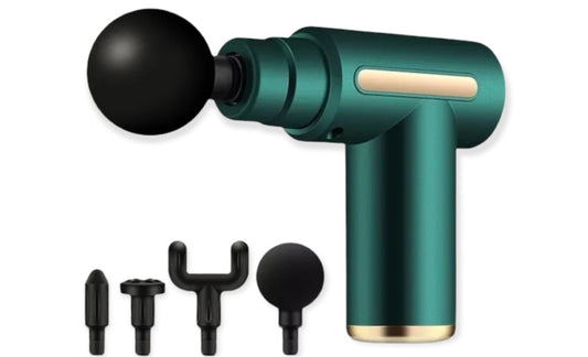 Rechargeable 4 Heads Portable Muscle Massage Gun Percussion Massager - Black