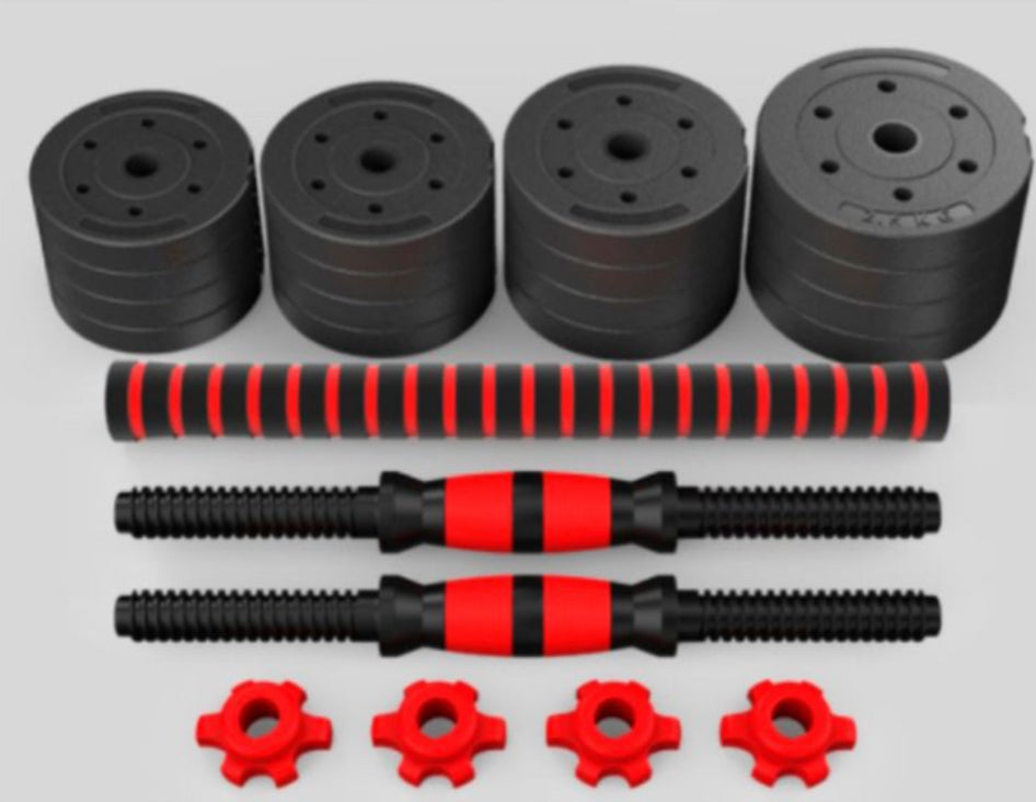 Adjustable Dumbbell Set With Extension Bar Conversion to BarBell. 2-in-1-20kg